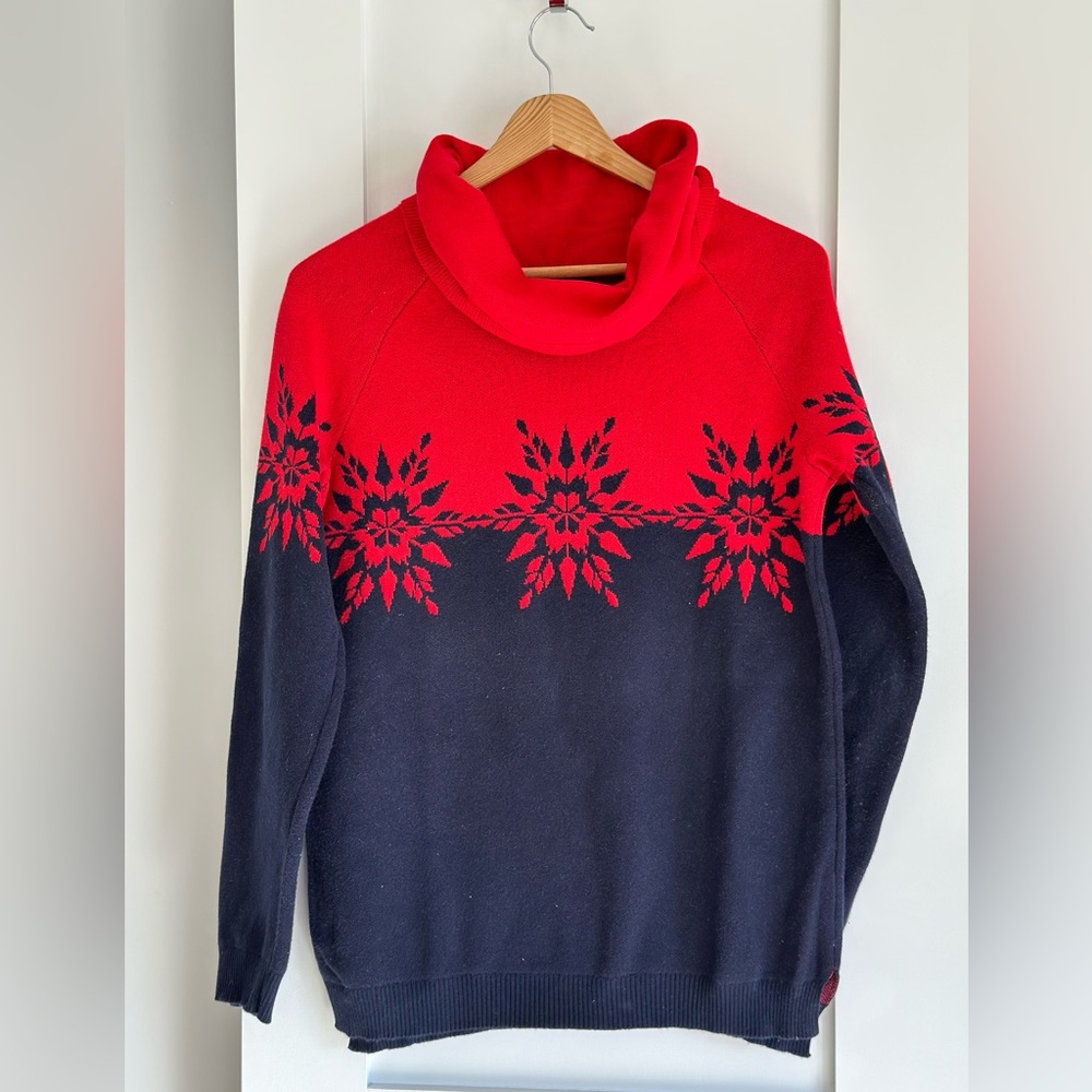 Tommy Hilfiger Red and Black Crew Neck Sweater